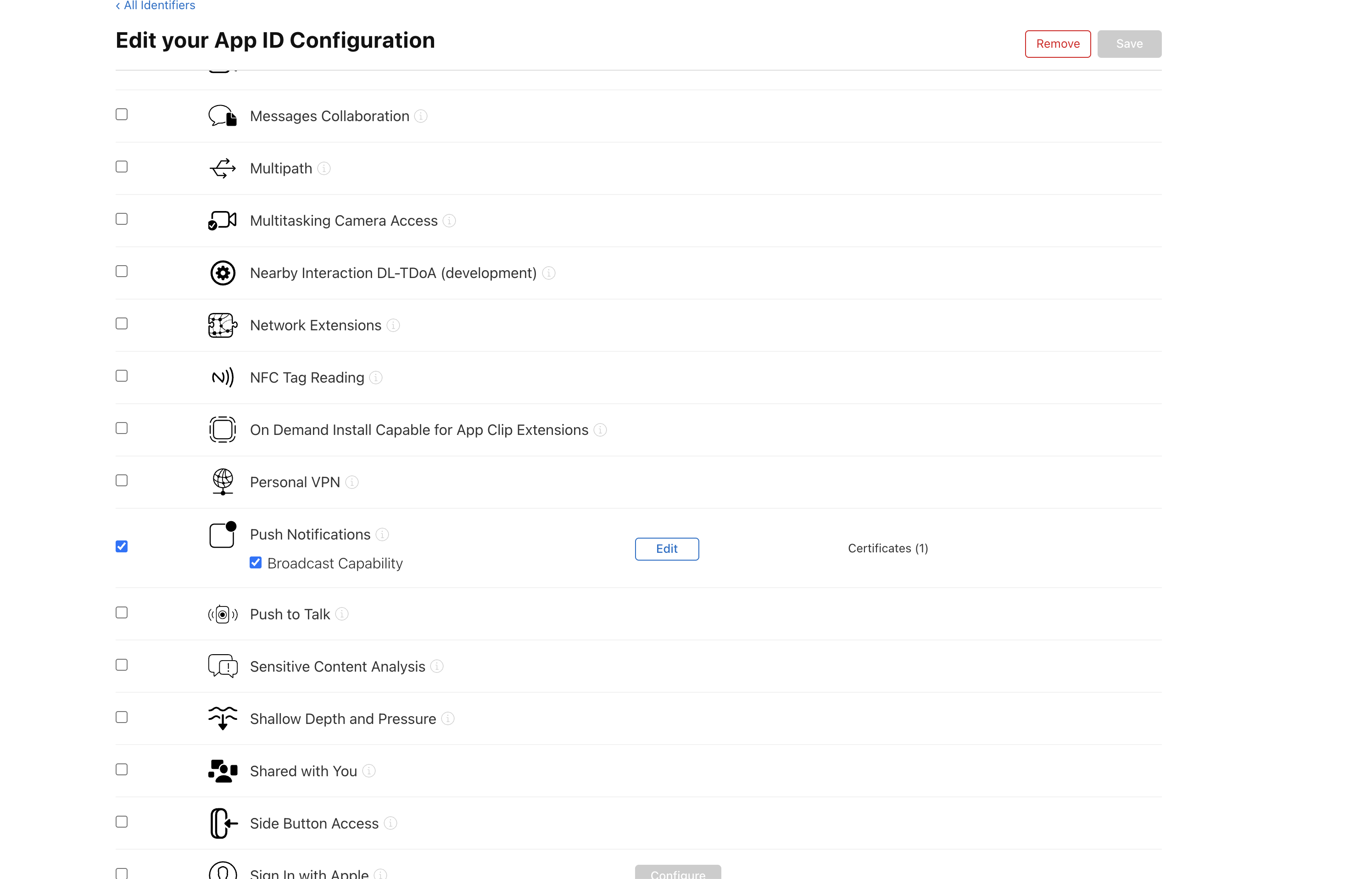 Enable Broadcast Capability