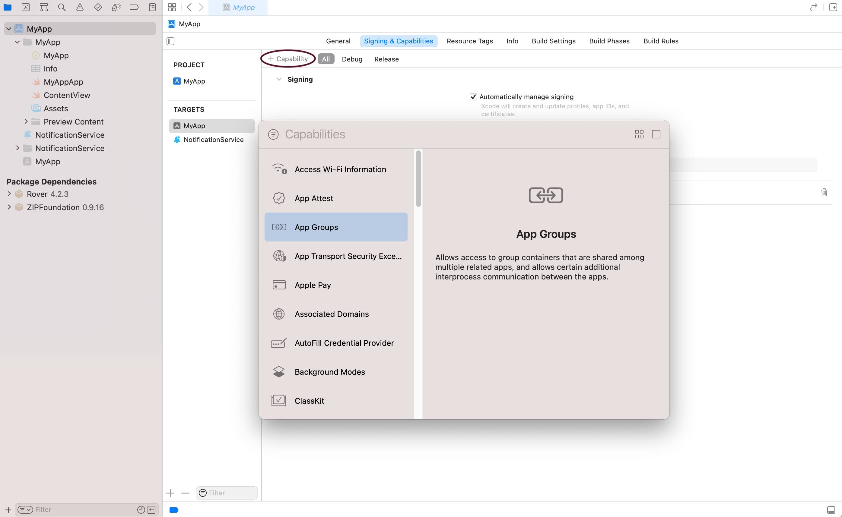 App Groups